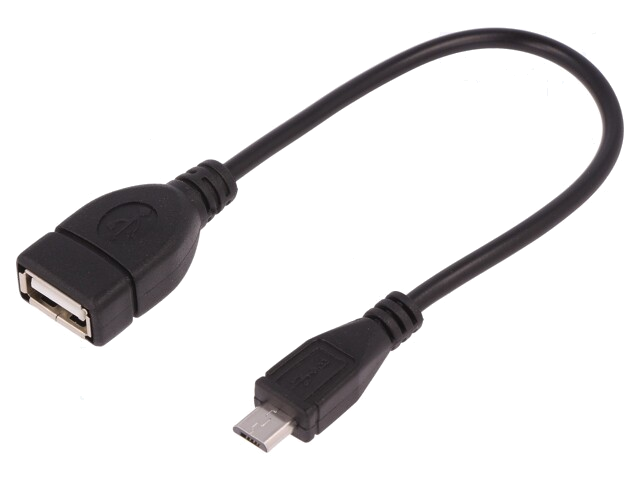 Kabel; OTG,USB 2.0; USB-A aansluiting,USB B-microstekker; 0,2m Kabel; OTG,USB 2.0; USB-A aansluiting,USB B-microstekker; 0,2m